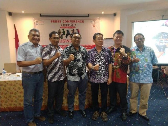 Konferensi pers acara Busworld South East Asia 2019 yang bakal digelar di JIExpo pada 20-22 Maret 2019