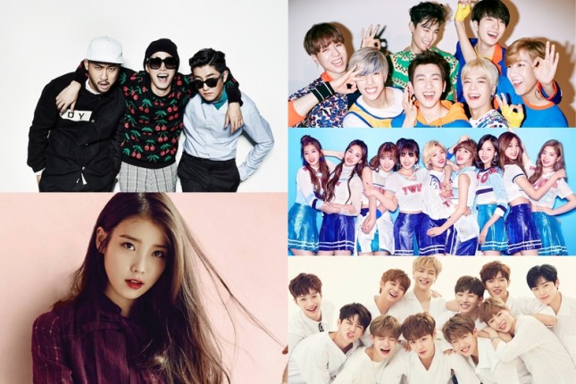 IU, Epik High, TWICE, GOT7 dan Wanna One. (Dok. Industry.co.id)