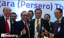 Dirut BTN Maryono dan jajaran direksi BTN (Foto Rizki Meirino/industry.co.id)
