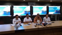 Dirut PLN Sofyan Basir beserta manajamen menggelar konferensi pers perihal kasus PLTU Riau 1, Senin (16/7/2018) (Dok: INDUSTRY.co.id)