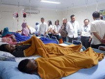 Suasana di bangsal anak-anak pengidap penyakit thallasaemia di RS Harapan Bunda, Pasar Rebo, Jakarta Timur, ketika WOM Finance melaksanakan kegiatan CSR, Kamis (28/02/2019).