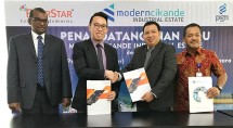 Thomas Dragono - Commercial Director FiberStar dan Pascall Wilson - Direktur Utama PT Modern Industrial Estate (Foto ist)