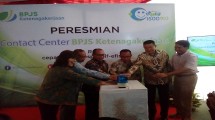 Dirut BPJS Ketenagakerjaaan Agus Susanto saat meresmikan Contact Center
