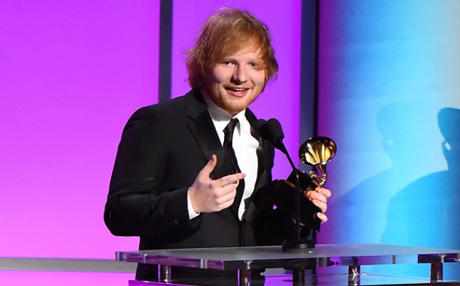Ed Sheeran pada saat Grammy Awards 2016. (Foto Ist)