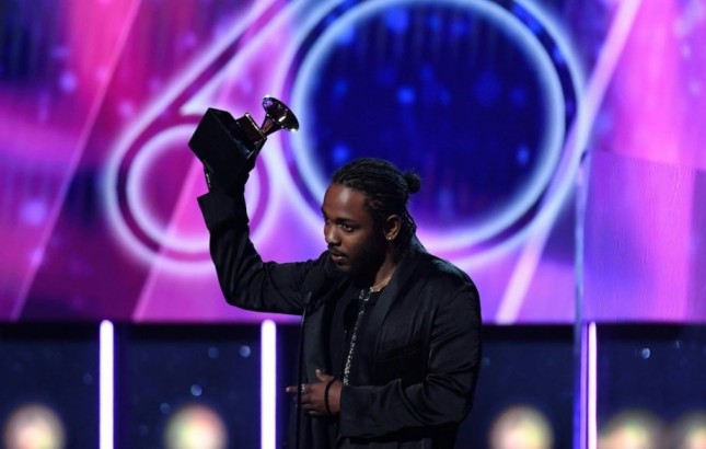 Rapper Kendrick Lamar di Grammy Awards 2018. (Source: MNE.com)