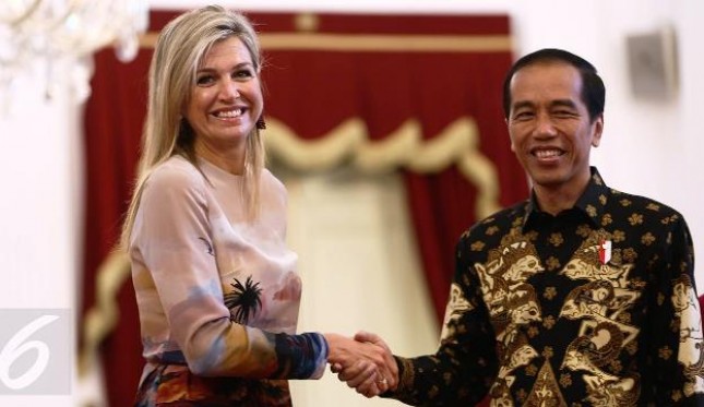 Presiden Jokowi dan Ratu Maxima dari Belanda (Foto Dok Liputan6.com)