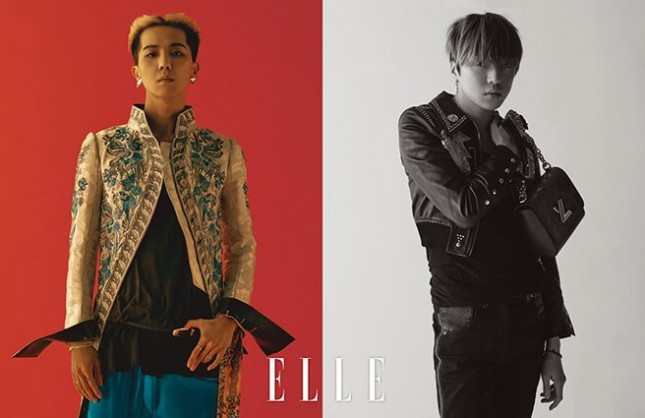 Mino dan Seungyoon WINNER menjadi model brand Louis Vuitton di majalah ELLE Korea. (Source: ELLE)
