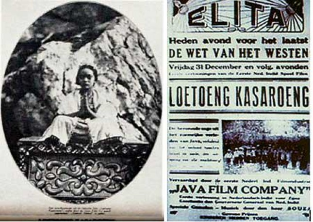 Fil m pertama yang diproduksi di Indonesia, Loetoeng Kasaroeng.