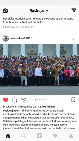 Presiden Joko Widodo bersama Menteri Kelautan dan Perikanan Susi Pudjiastuti saat menerima perwakilan 350 nelayan seluruh Indonesia di Istana Bogor