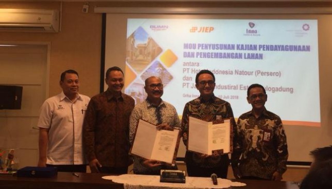 PT Jakarta Industrial Estate Pulogadung (JIEP) atau kawasan industri Pulogadung menandatangani kerja sama dengan PT Hotel Indonesia Natour (HIN) bangun hotel di kawasan industri Pulogadung (Foto: INDUSTRY.co.id)