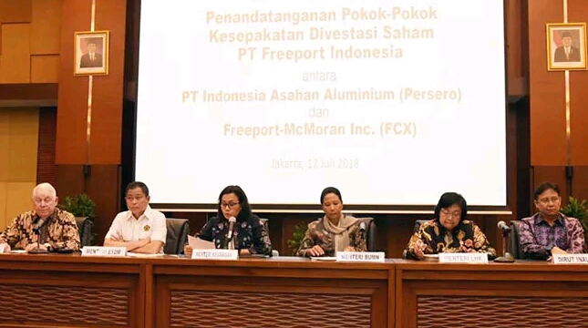 Penandatangan Pokok -Pokok Perjanjian Divestasi Saham PT Freeport Indonesia (PTFI)