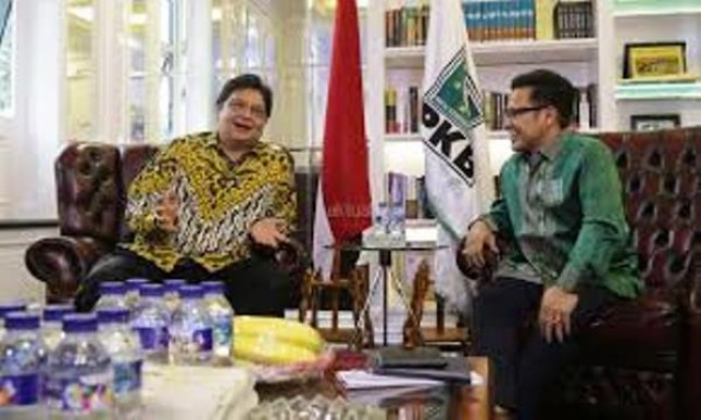 Ketum Golkar Airlangga Hartarto dan Ketum PKB Muhaimin Iskandar (Foto Aktual)
