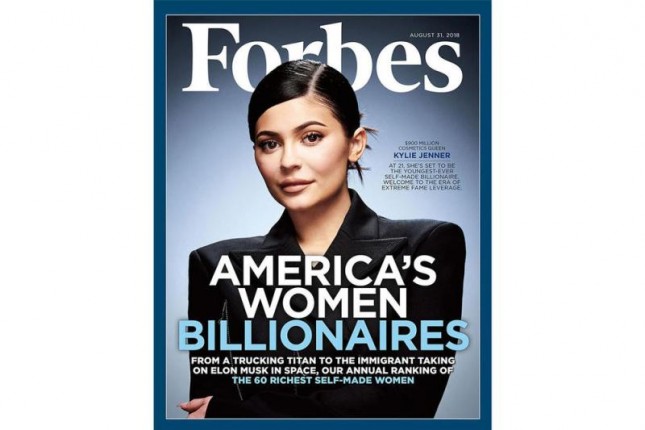 Kylie Jenner menjadi cover isu majalah Forbes, dan dinobatkan menjadi wanita terkaya. (Foto: Forbes)