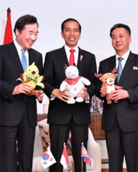Presiden Jokowi dan Pimpinan Korea Utara dan Korea Selatan (Foto Setkab)