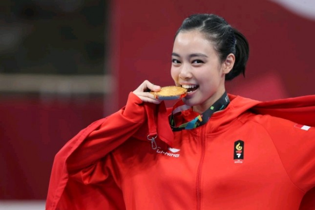 Atlet Wushu Indonesia, Lindswell Kwok Raih Medali Emas di Ajang Asian Games 2018
