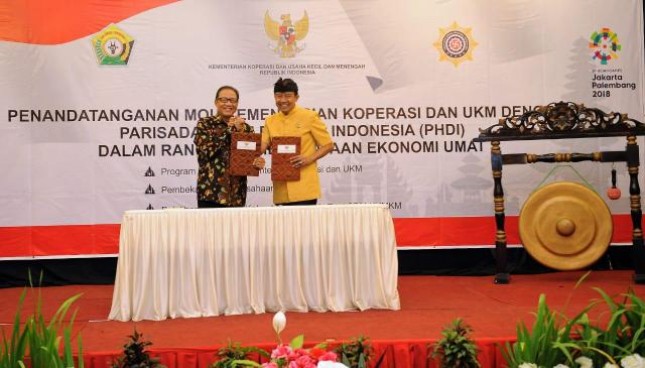 Kementerian Koperasi dan UKM menjalin kerja sama dengan Pengurus Harian Parisadha Hindu Dharma Indonesia (PHDI) dalam upaya pemberdayaan ekonomi umat