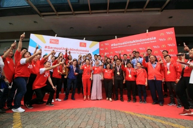McDonalds Indonesia dan Tehbotol Sosro Beri Apresiasi untuk Atlit Asian Games 2018 Cabang Olahraga Badminton dan Wushu
