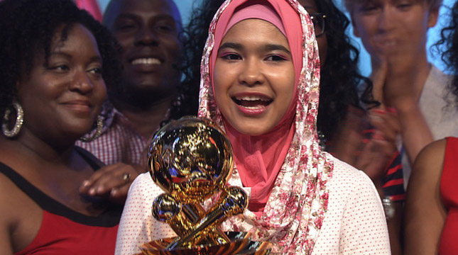 Fatimah Zahratunnisa (Ica), Pemenang 'I Can Sing in Japanese' Musim Gugur 2015 dari Indonesia (Foto:GEM TV Asia, Nippon TV) 