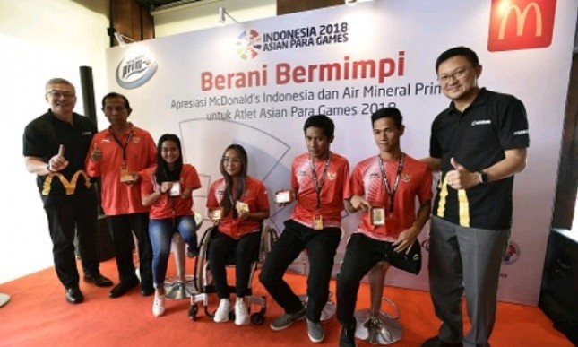 McDonalds Indonesia dan Air Mineral Prim-a Beri Apresiasi untuk Atlet Asian Para Games 2018 Cabang Olahraga Renang