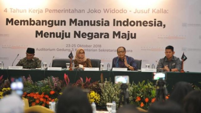 Menteri Koperasi dan UKM Puspayoga pada acara paparan 4 Tahun Kerja Pemerintahan Jokowi-JK dengan tema Kebudayaan dan Prestasi Bangsa.