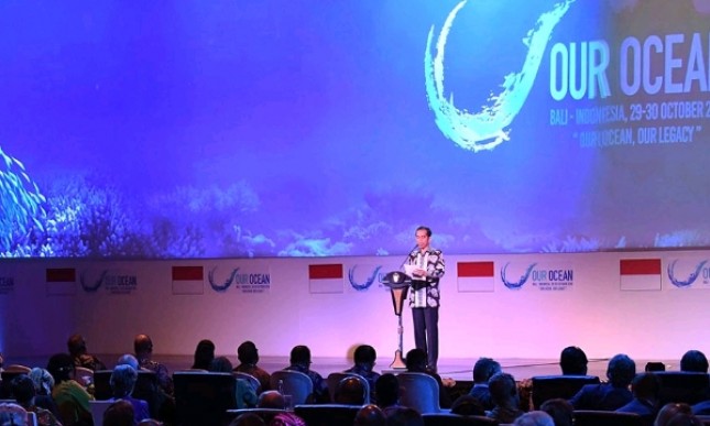 Presiden Jokowi saat membuka Our Ocean Conference di Bali (Ant) 