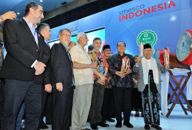 Ketua Umum MUI Ma'ruf Amin dalam acara Indonesia Internasional Halal Expo 2018