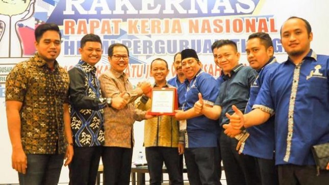 Direktur Utama LPDB KUMKM Braman Setyo dalam Rapat Kerja Nasional Himpunan Pengusaha Muda Indonesia Perguruan Tinggi (Hipmi PT), di Jakarta.