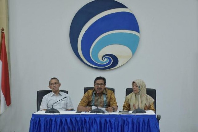Direktur Jenderal Sumber Daya dan Perangkat Pos dan Informatika (Dirjen SDPPI) Kemenenterian Kominfo Ismail di Ruang Serbaguna, Gedung Kementerian Kominfo, Jakarta, Jumat (28/12/2018).