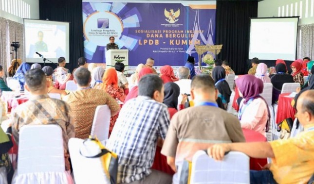 Direktur Utama LPDB KUMKM Braman Setyo saat Sosialisasi Program Inklusif Dana Bergulir LPDB KUMKM, di Kabupaten Limapuluh Kota, Sumatera Barat, Senin (4/3/2019)