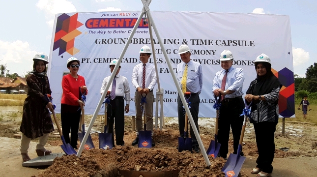 Groundbreaking pabrik PT Cementaid Sales and Serivices Indonesia (Foto: Ridwan/Industry.co.id)