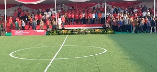 Acara kick off dihadiri perwakilan pecinta sepakbola, para pemain Persija legendaris dan supporter dari berbagai entitas di Jakarta, Kamis (14/3/2019).