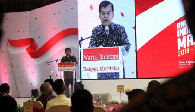 Wakil Presiden Jusuf Kalla saat menghadiri Anugerah Indonesia Maju