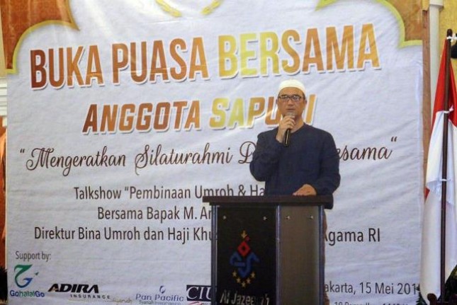 Ketua Umum Sarikat Penyelenggara Umrah dan Haji Indonesia (Sapuhi) Syam Resfiadi 