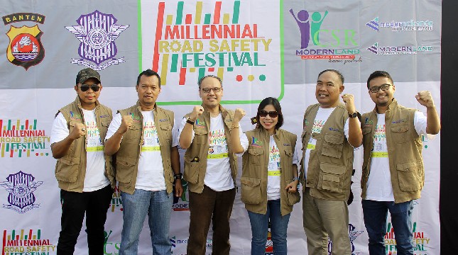 PT Modernland Realty Tbk., melalui anak usahanya PT Modern Industrial Estat, mendukung kegiatan Millennial Road Safety Festival
