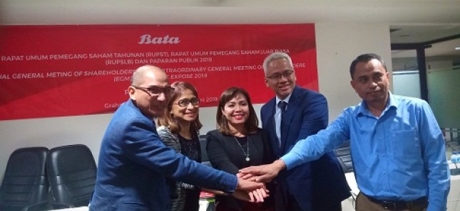 Dewan Direksi PT Sepatu Bata Tbk (BATA) dalam Public expose BATA pada, Kamis (27/06/2019)