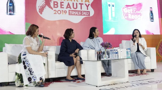 NIVEA Sun Face Serum SPF 50+ PA+++ di ajang Jakarta X Beauty, di kawasan Senayan, Jakarta, Sabtu (27/7).(Ist)