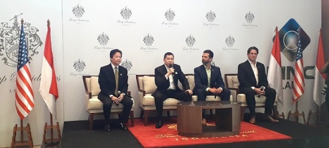 Hary Tanoesoedibjo, Chairman MNC Group (kedua dari kiri) didampingi oleh Donald Trump Jr., Executive Vice President Trump Organization (ketiga dari kiri) (Foto Abe)