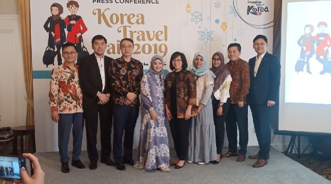 Pembukaan Korea Travel Fair 2019 di Jakarta, Selasa (20/8).(Andi Mardana)