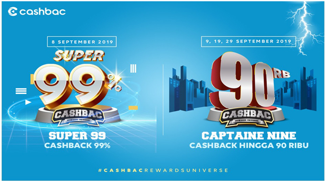 Cashbac Menawarkan Promo Cashback 99% Serta Cashback Hingga Rp 90 Ribu