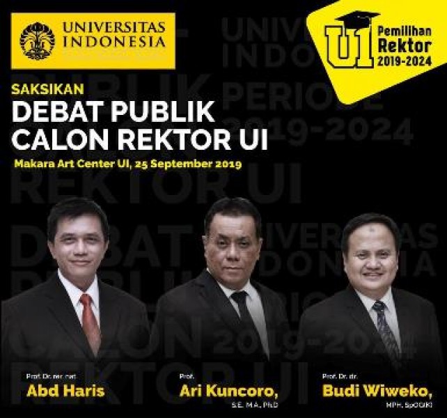 Tiga Kandidat Rektor akan Lakukan Debat Publik