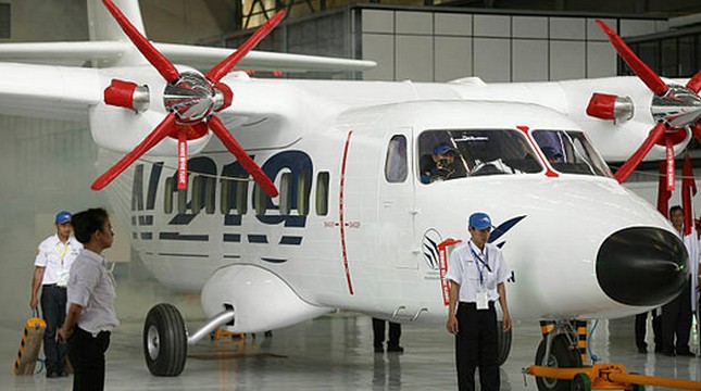 Pesawat N-219 hasil produksi PT Dirgantara Indonesia. ( Jefta Images / Barcroft Media / Barcroft Media via Getty Images)
