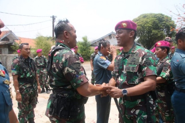 Komandan Batalyon Marinir Pertahanan Pangkalan (Danyonmarhanlan) III Jakarta Letkol Marinir Achmad Hadi Al Hasny, S.AP.,M.M.,M.Tr.Hanla 