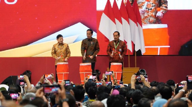 Presiden Joko Widodo saat membuka Rakornas Pengadaan 2019
