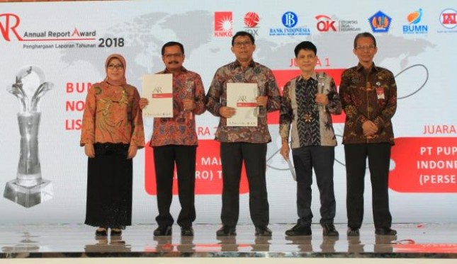 Pupuk Indonesia Dianugerahi Predikat Juara III Annual Report Award Kategori BUMN Non Keuangan Listed