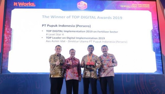 Pupuk Indonesia Dianugerahi Penghargaan TOP Digital Award 2019 