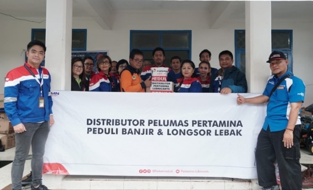 Distributor Pelumas Pertamina Bersama Pertamina Lubricants Peduli Banjir dan Longsor Lebak