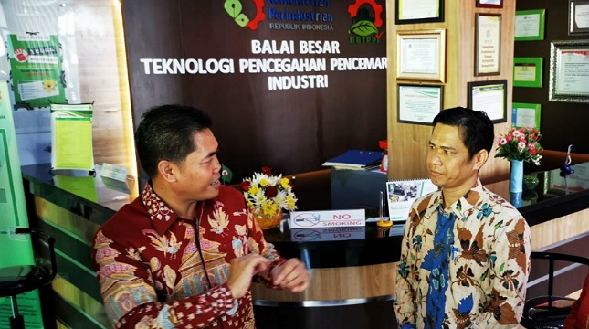 Plt. Kepala Badan Penelitian dan Pengembangan Industri (BPPI) Kemenperin, Eko S.A. Cahyanto pada Peluncuran Hasil Litbang Balai Besar Teknologi Pencegahan Pecemaran Industri (BBTPPI) di Semarang.