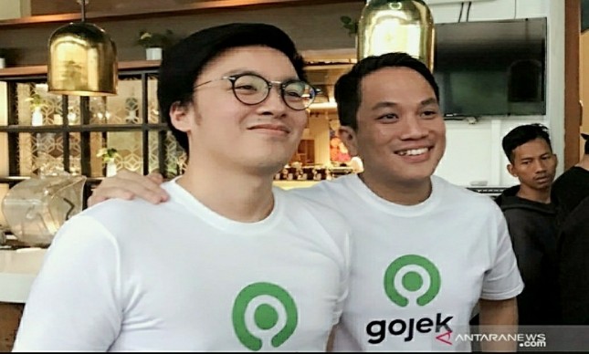 Co-CEO Gojek Andre Soelistyo dan Kevin Aluwi (foto Antara) 