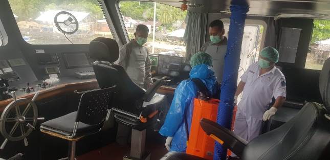 Upaya Kamla Zona Maritim Tengah Cegah Penyebaran COVID-19 di Sulut