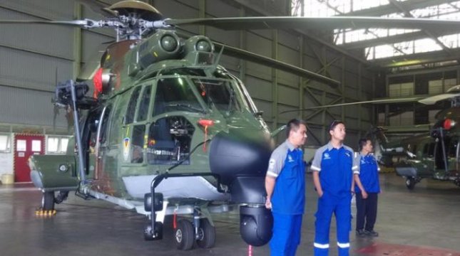  Helikopter EC 725 Cougar buatan PT Dirgantara Indonesia. (KOMPAS.com/Reni Susanti)